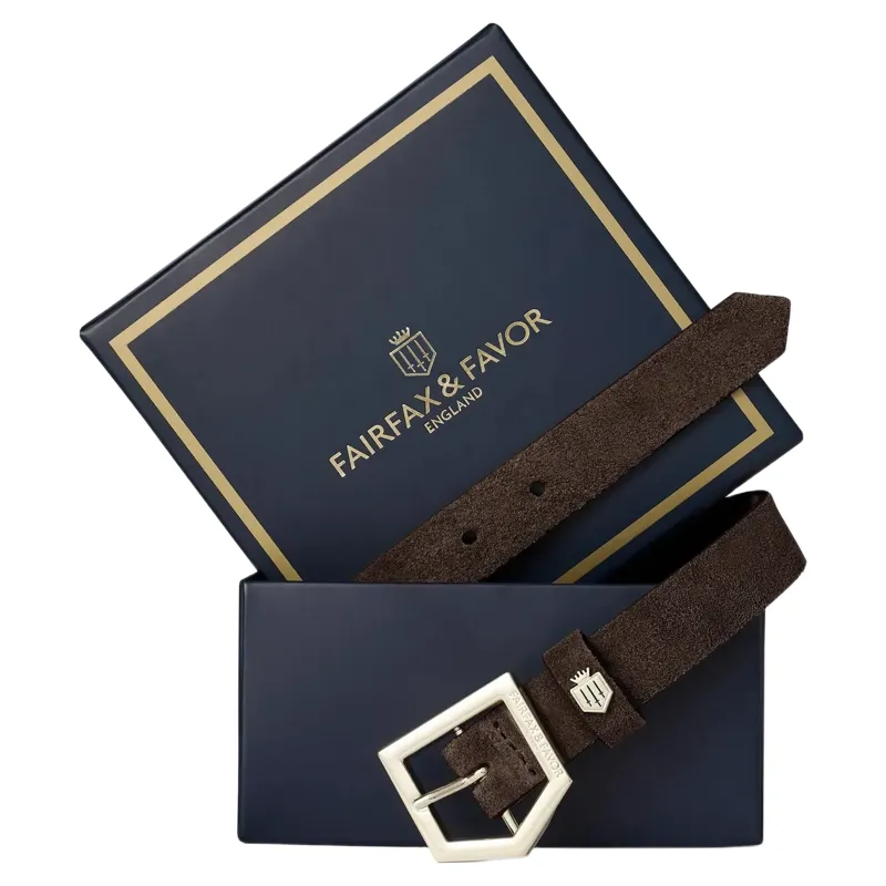 Fairfax and Favor Sennowe Belt in Chocolate Suede-1