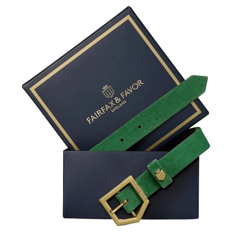 Fairfax and Favor Sennowe Belt in Clover Green Suede-1