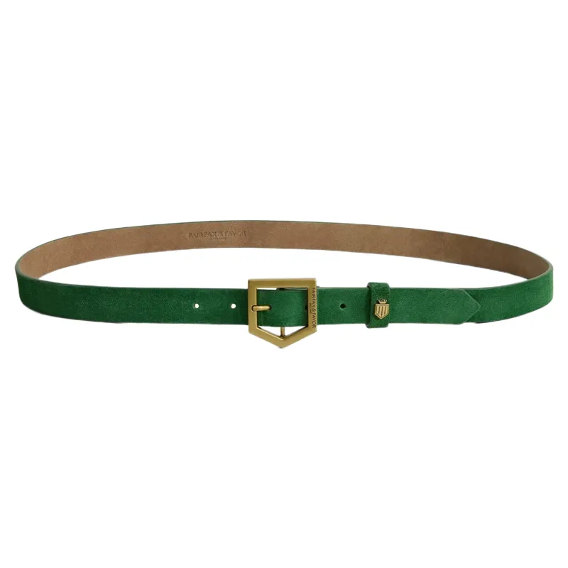 Fairfax and Favor Sennowe Belt in Clover Green Suede