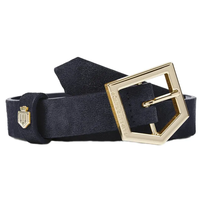 Fairfax and Favor Sennowe Belt in Navy Suede