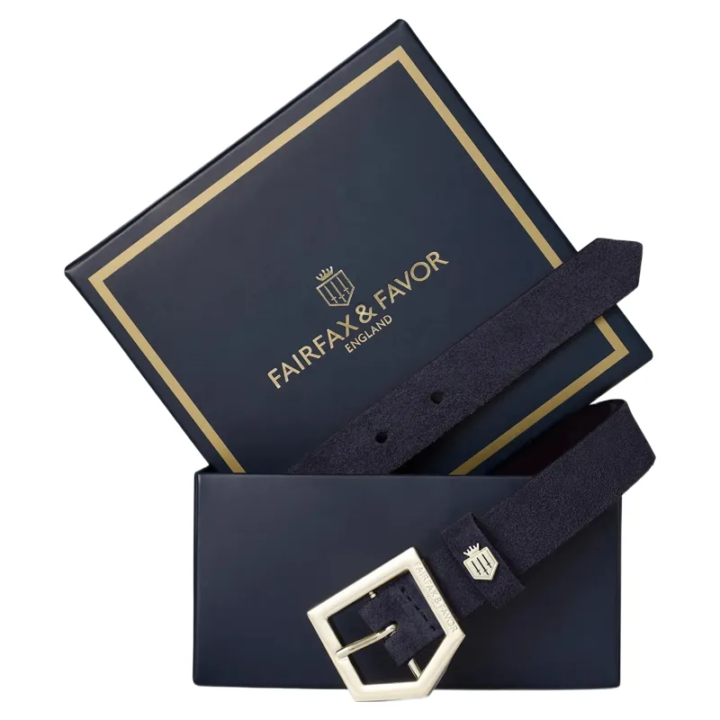Fairfax and Favor Sennowe Belt in Navy Suede-1