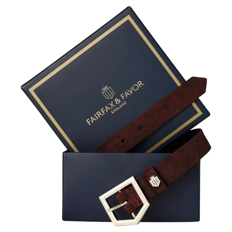 Fairfax and Favor Sennowe Belt in Port Suede-1