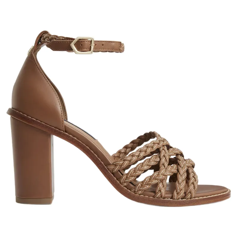 Fairfax and Favor Seville Heel Sandal in Tan Leather