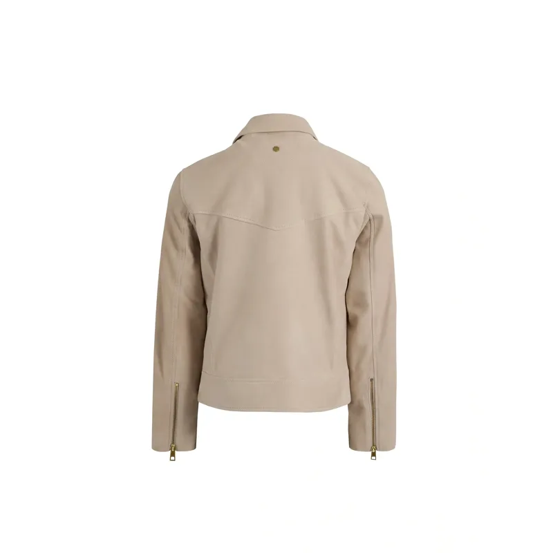 Fairfax and Favor Thea Biker Jacket in Stone Suede-1