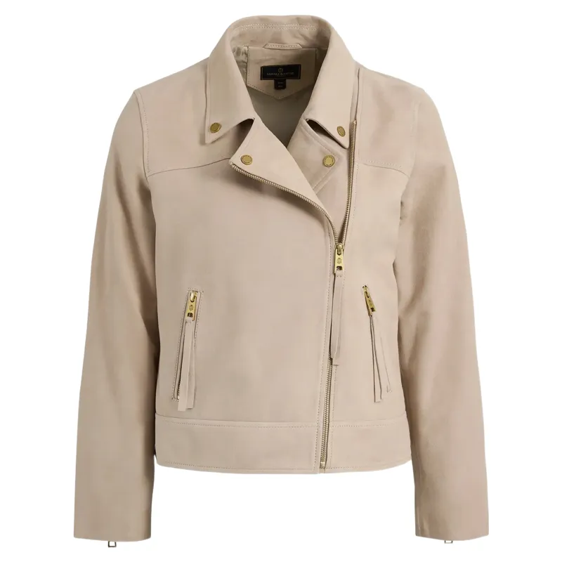 Fairfax and Favor Thea Biker Jacket in Stone Suede