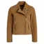 Fairfax and Favor Thea Biker Jacket in Honey Tan Suede