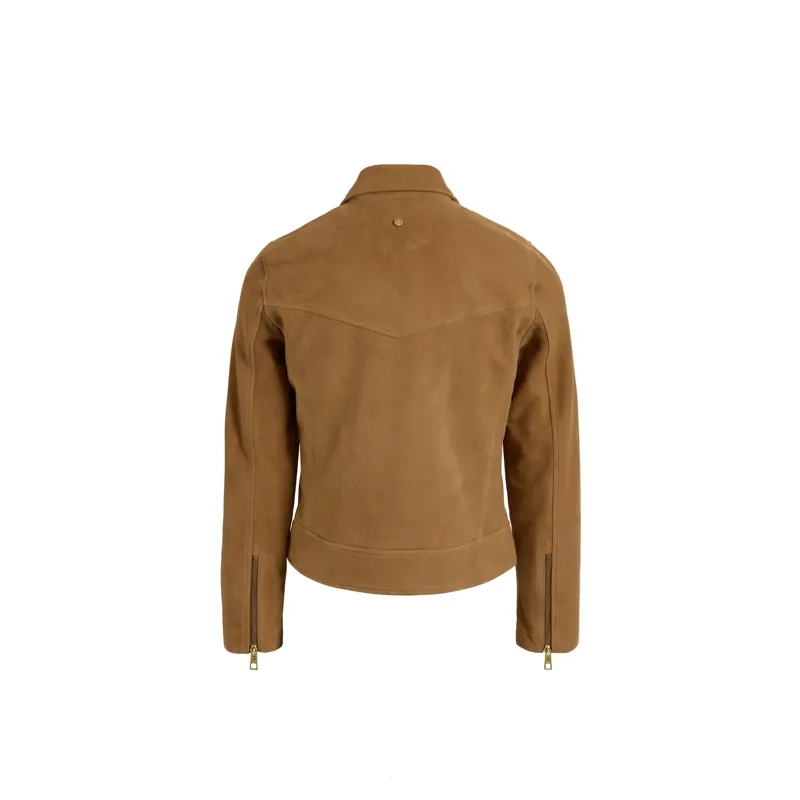 Fairfax and Favor Thea Biker Jacket in Honey Tan Suede-1