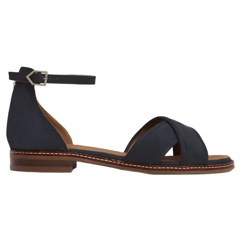 Fairfax and Favor Valencia Flat Sandal in Navy