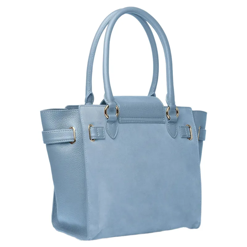 Fairfax and Favor Windsor Tote Bag in Sky Blue Suede-2
