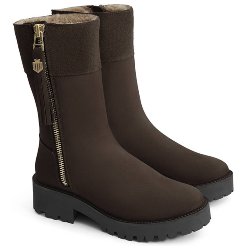 Fairfax and Favor Paris Shearling Lined Boot in Chocolate Nubuck-1