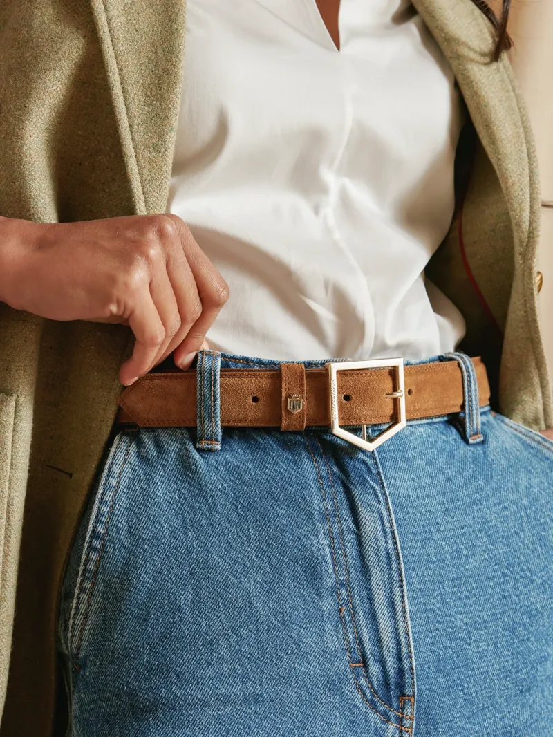 Fairfax and Favor Felbrigg Belt in Tan Suede-4
