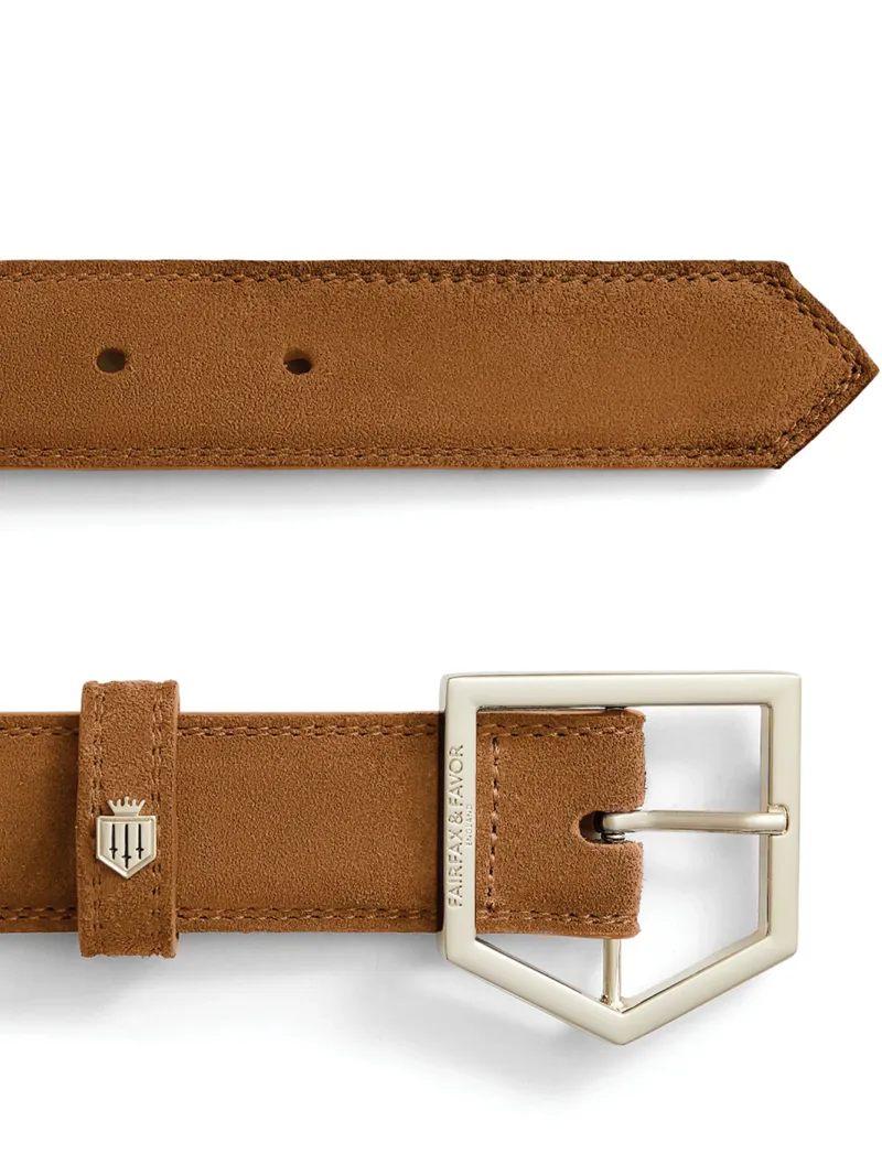 Fairfax and Favor Felbrigg Belt in Tan Suede-2