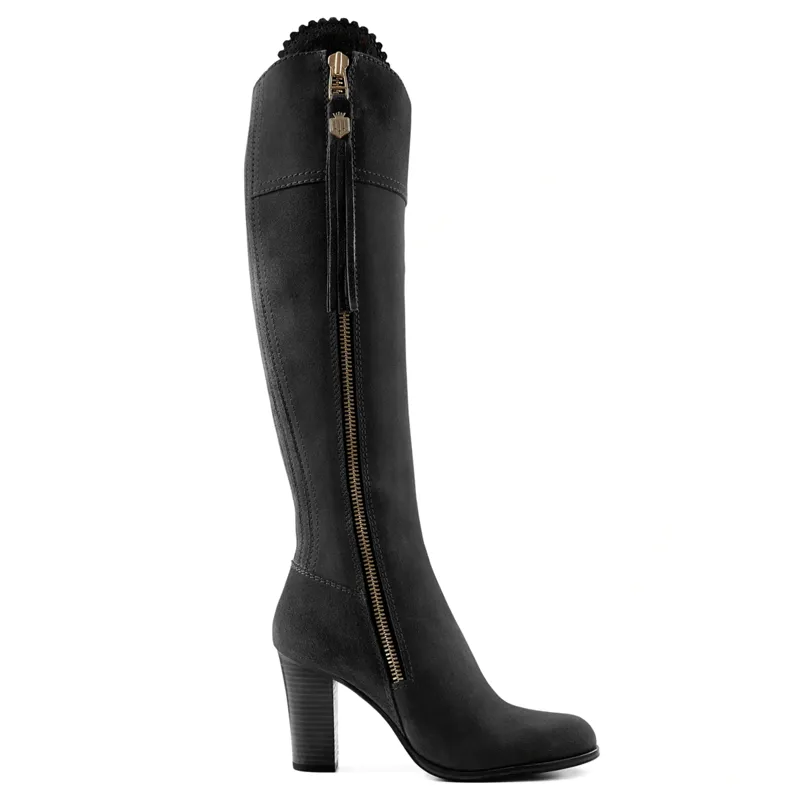 Fairfax and Favor Regina High Heeled Boots Regular Fit in Black Suede