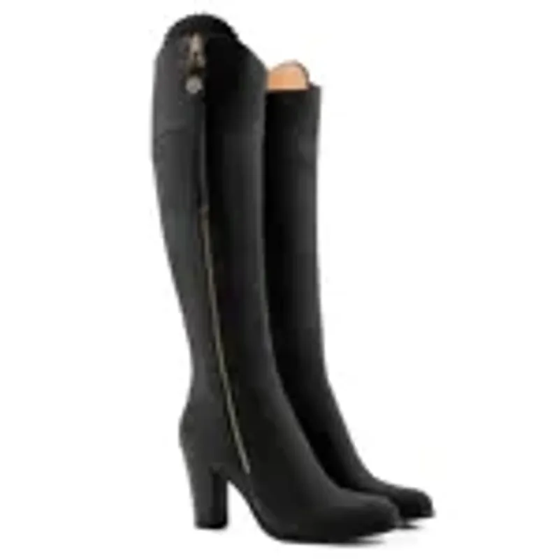 Fairfax and Favor Regina High Heeled Boots Regular Fit in Black Suede-1