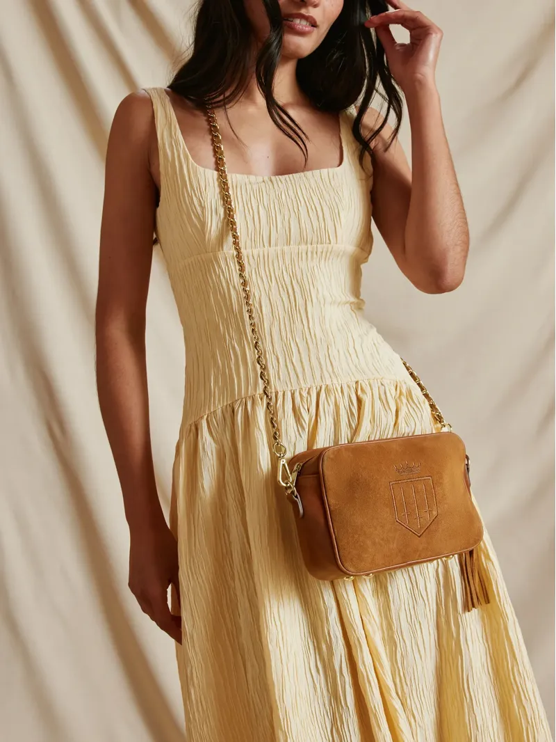 Fairfax and Favor Finsbury Suede Crossbody Bag in Tan-4