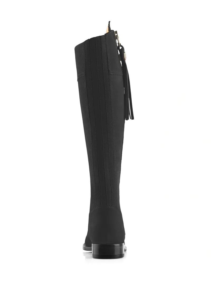 Fairfax and Favor Regina Flat Boots Narrow Fit in Black Suede-5