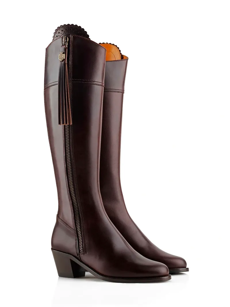 Fairfax and Favor Regina Heeled Boots Regular Fit in Mahogany Leather-1