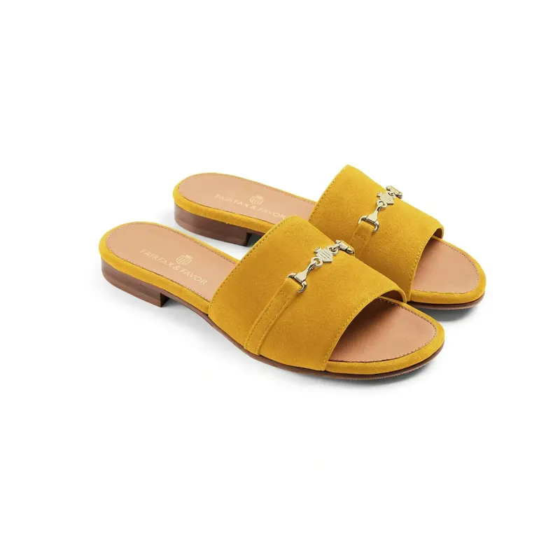 Fairfax and Favor Heacham Sandal in Mango Suede-1