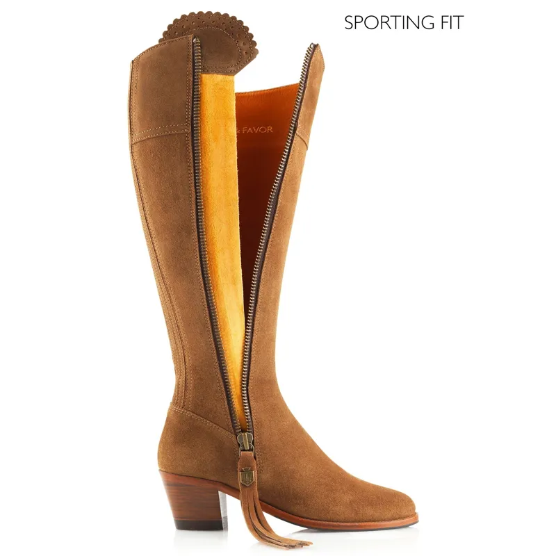 Fairfax and Favor Regina Heeled Boots Sporting Fit in Tan Suede-4