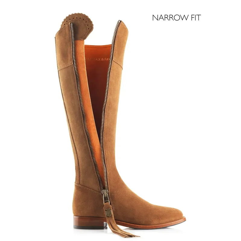 Fairfax and Favor Regina Flat Boots Narrow Fit in Tan Suede-4