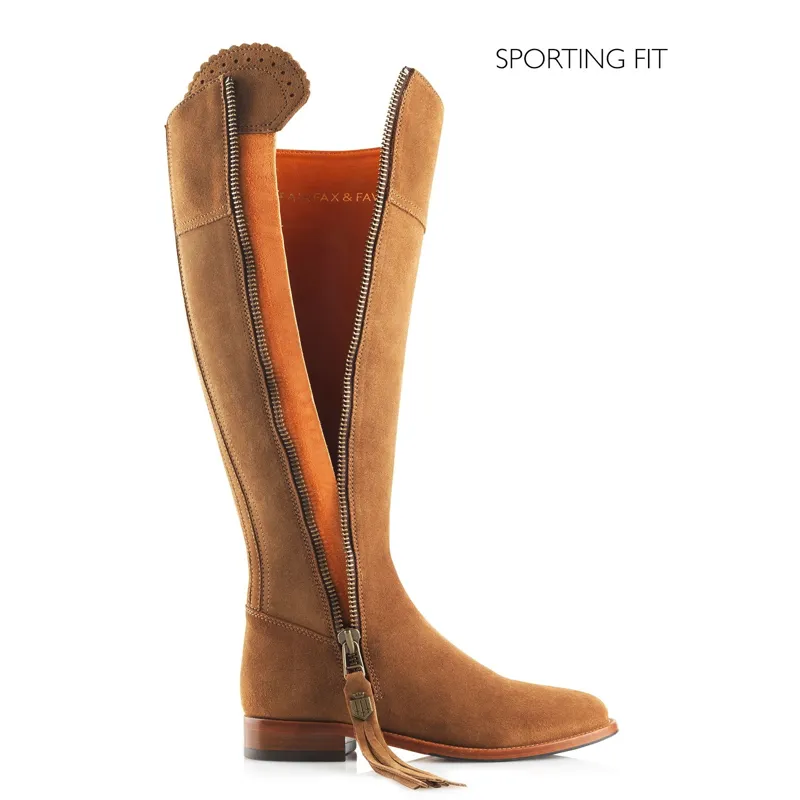 Fairfax and Favor Regina Flat Boots Sporting Fit in Tan Suede-4