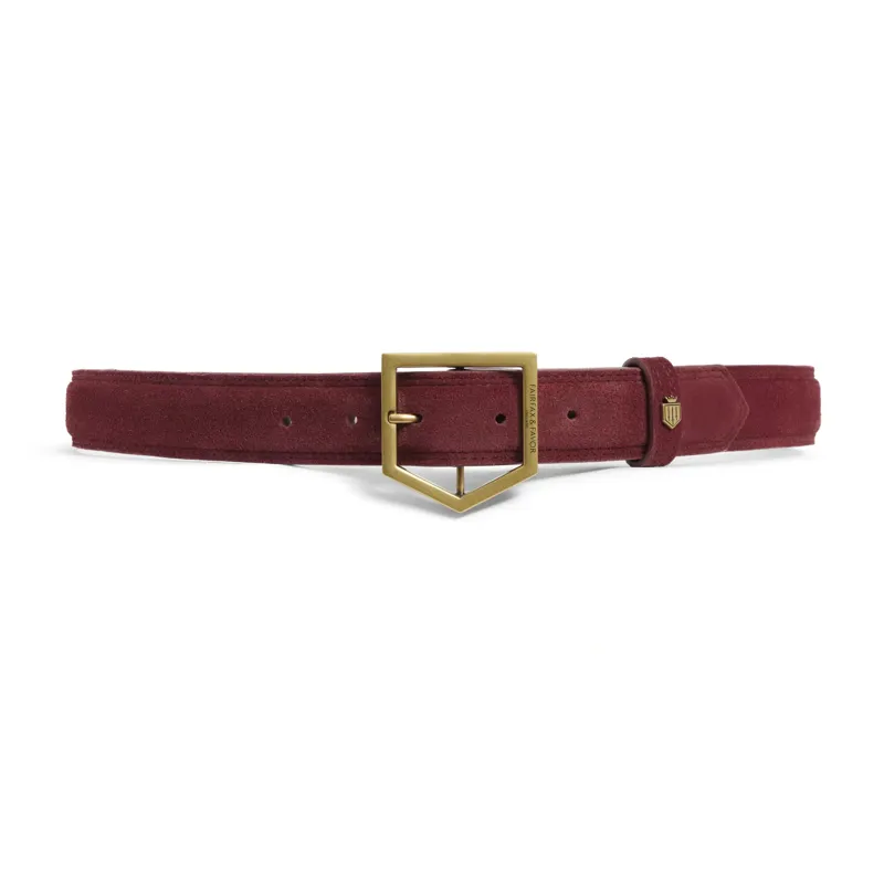 Fairfax and Favor Felbrigg Belt in Ruby Suede-1