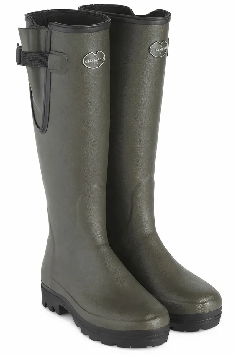 Le Chameau Womens Vierzonord Neo Lined Wellington Boots in Vert Chameau