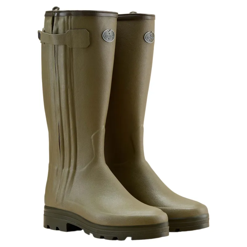 Le Chameau Men's Chasseur Neoprene Lined Wellington Boots in Vert
