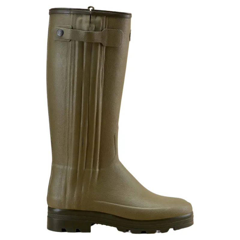 Le Chameau Men's Chasseur Neoprene Lined Wellington Boots in Vert-2
