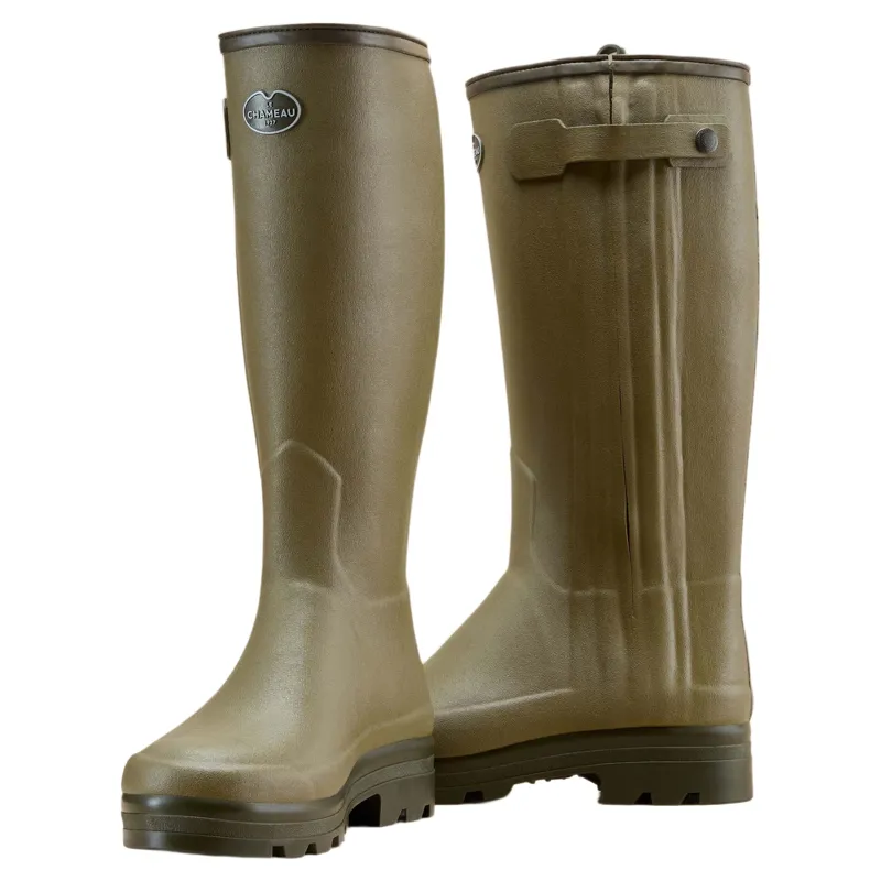 Le Chameau Men's Chasseur Neoprene Lined Wellington Boots in Vert-3