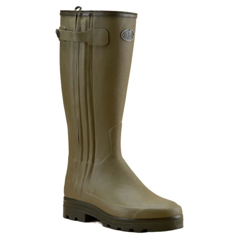 Le Chameau Men's Chasseur Neoprene Lined Wellington Boots in Vert-1