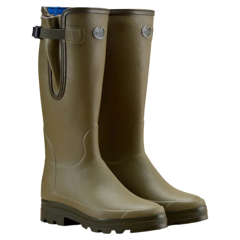 Le Chameau Men's Vierzonord Neoprene Lined Wellington Boot Wide Calf in Vert-1