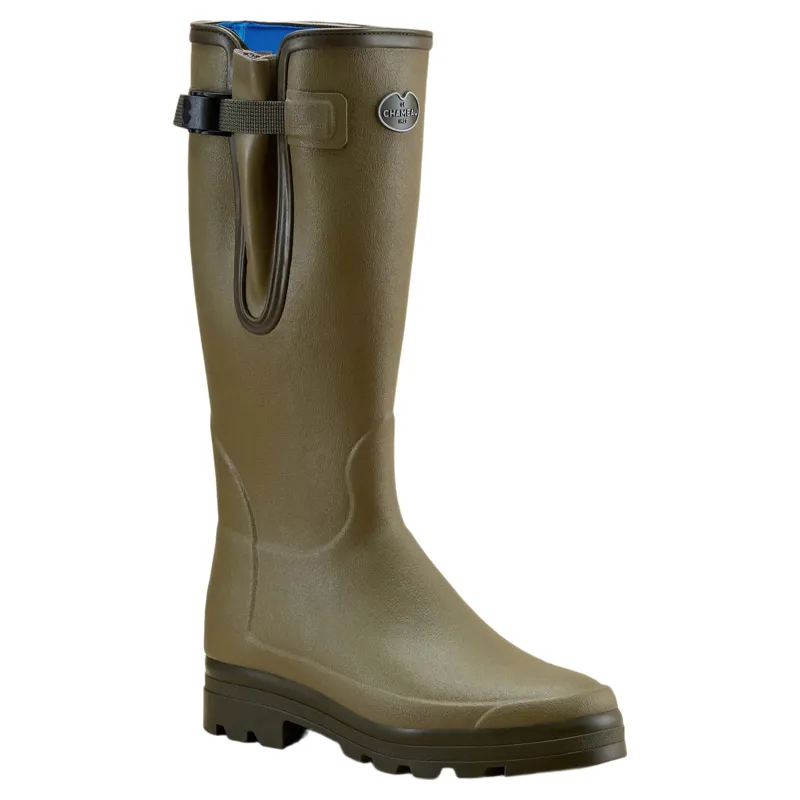 Le Chameau Men's Vierzonord Neoprene Lined Wellington Boot Wide Calf in Vert-2