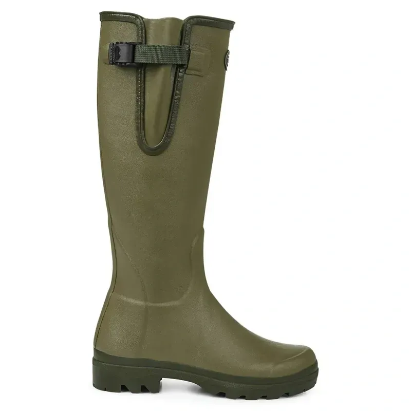Le Chameau Women's Jersey Lined Vierzon Wellington in Vert-1