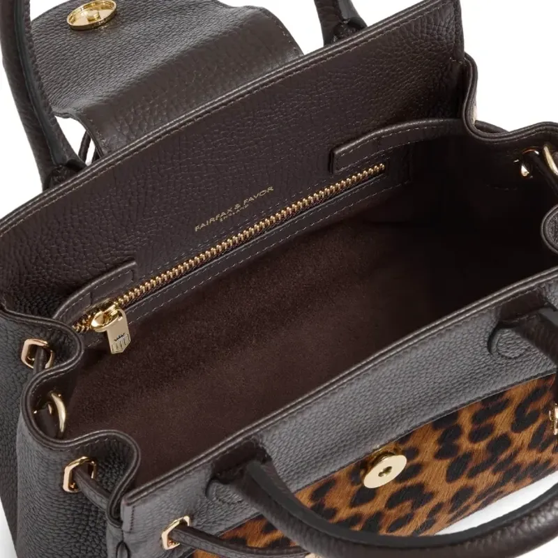 Fairfax and Favor Mini Windsor Bag in Leopard Haircalf-2