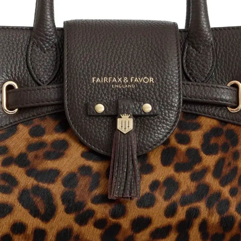 Fairfax and Favor Mini Windsor Bag in Leopard Haircalf-3