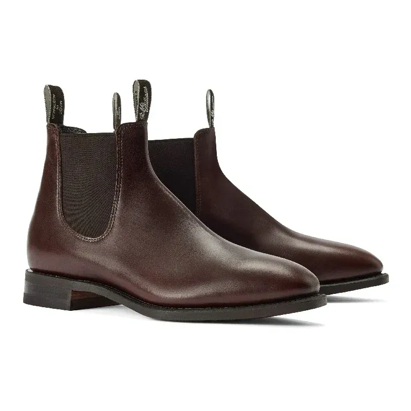 R M Williams Comfort Craftsman Boot in Chocolate Raisin Pull Up-1