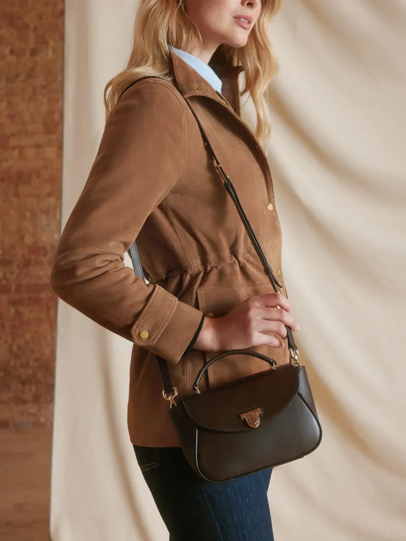 Fairfax and Favor Mini Blenheim Handbag in Mahogany Leather-5
