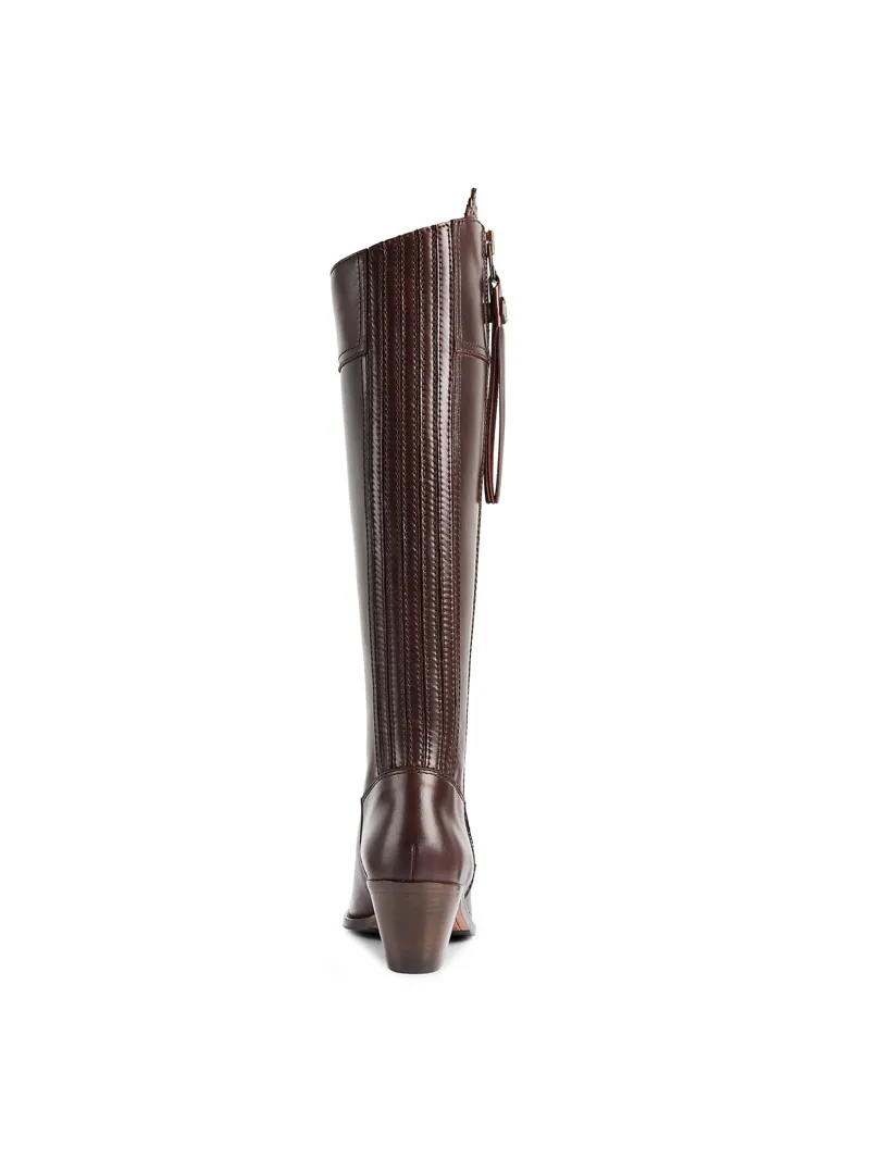 Fairfax and Favor Regina Heeled Boots Narrow Fit in Mahogany Leather-2