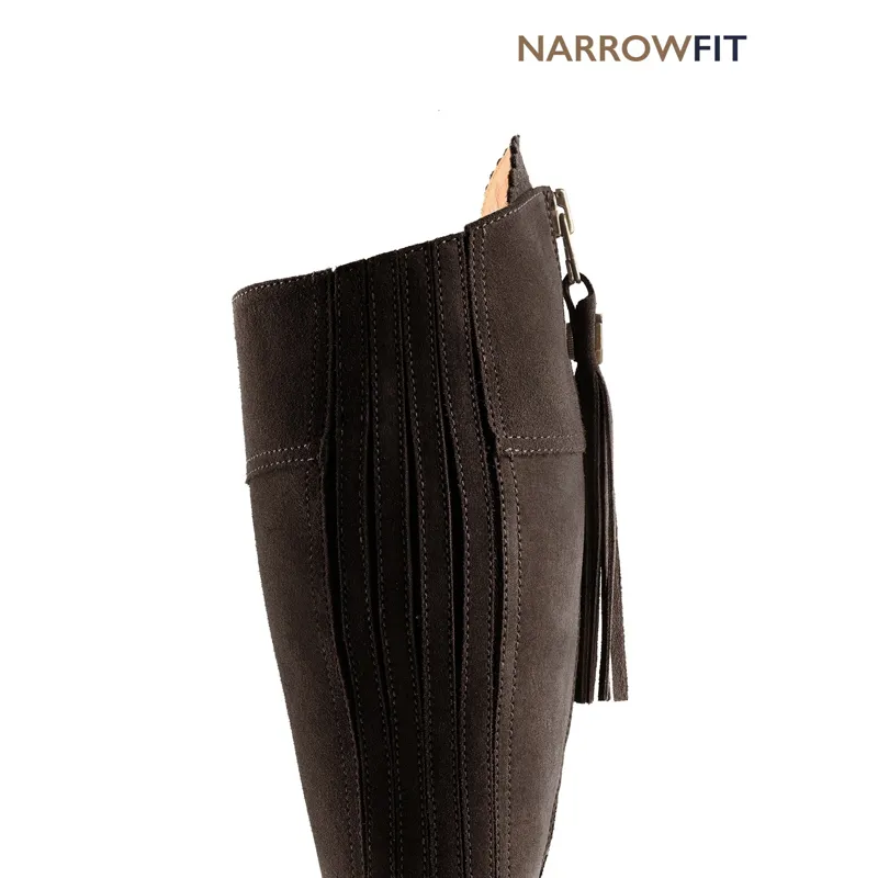 Fairfax and Favor Regina Heeled Boots Narrow Fit in Chocolate Suede-4