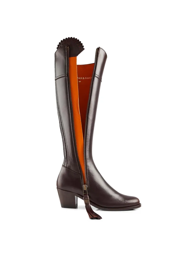 Fairfax and Favor Regina Heeled Boots Narrow Fit in Mahogany Leather-3