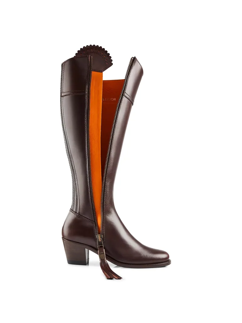 Fairfax and Favor Regina Heeled Boot Sporting Fit in Mahogany Leather-2