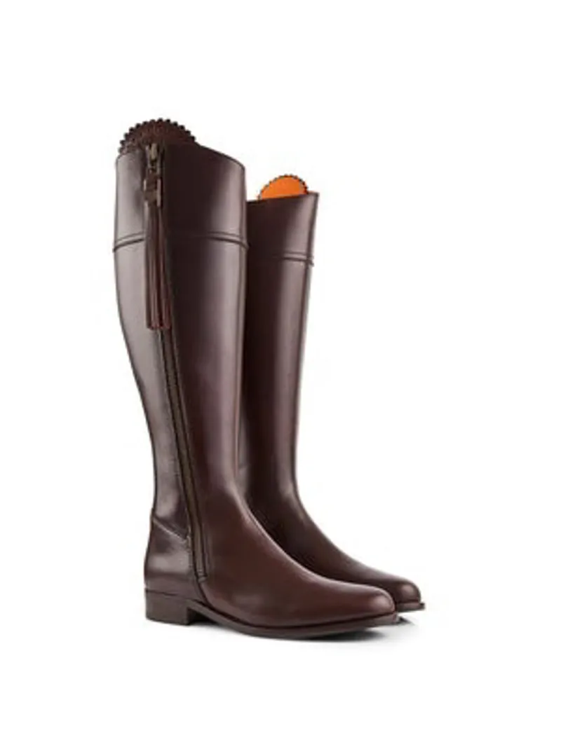Fairfax and Favor Regina Flat Boots Sporting Fit in Mahogany Leather-2