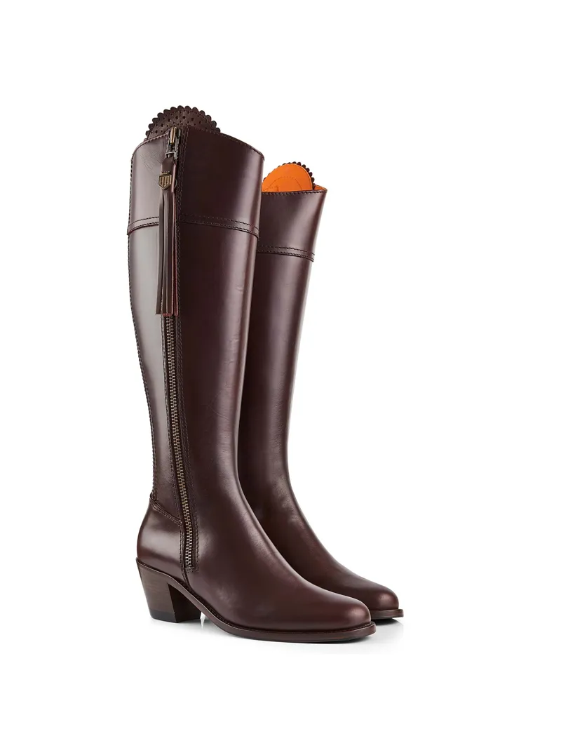 Fairfax and Favor Regina Heeled Boot Sporting Fit in Mahogany Leather-1