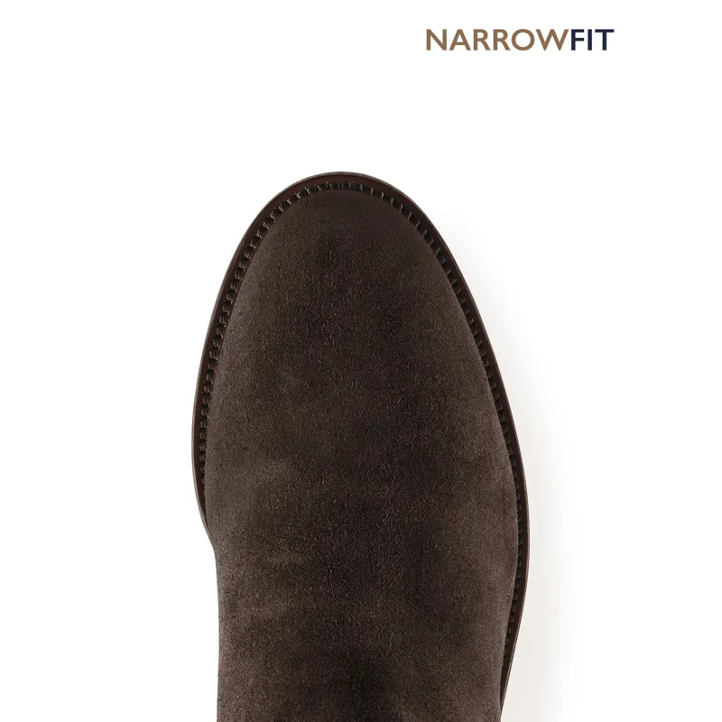 Fairfax and Favor Regina Flat Boots Narrow Fit in Chocolate Suede-6
