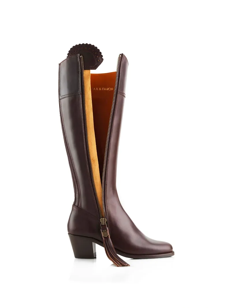 Fairfax and Favor Regina Heeled Boots Regular Fit in Mahogany Leather-2