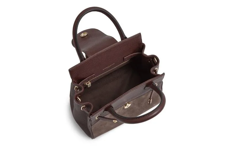 Fairfax and Favor Mini Windsor Bag in Stockist Exclusive Port and Deep Taupe-1