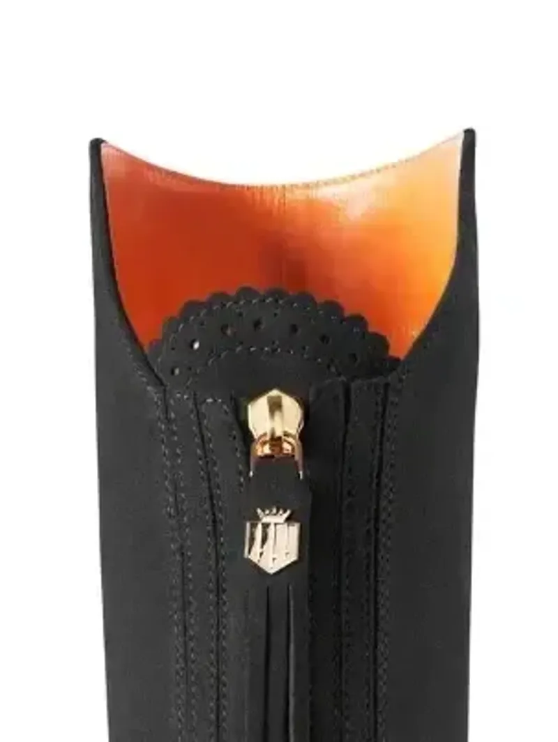 Fairfax and Favor Amira Heeled Over The Knee Boot in Black Suede-2