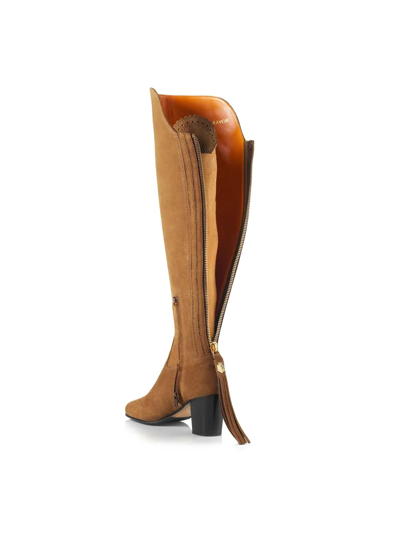 Fairfax and Favor Amira Heeled Over The Knee Boot in Tan Suede-3