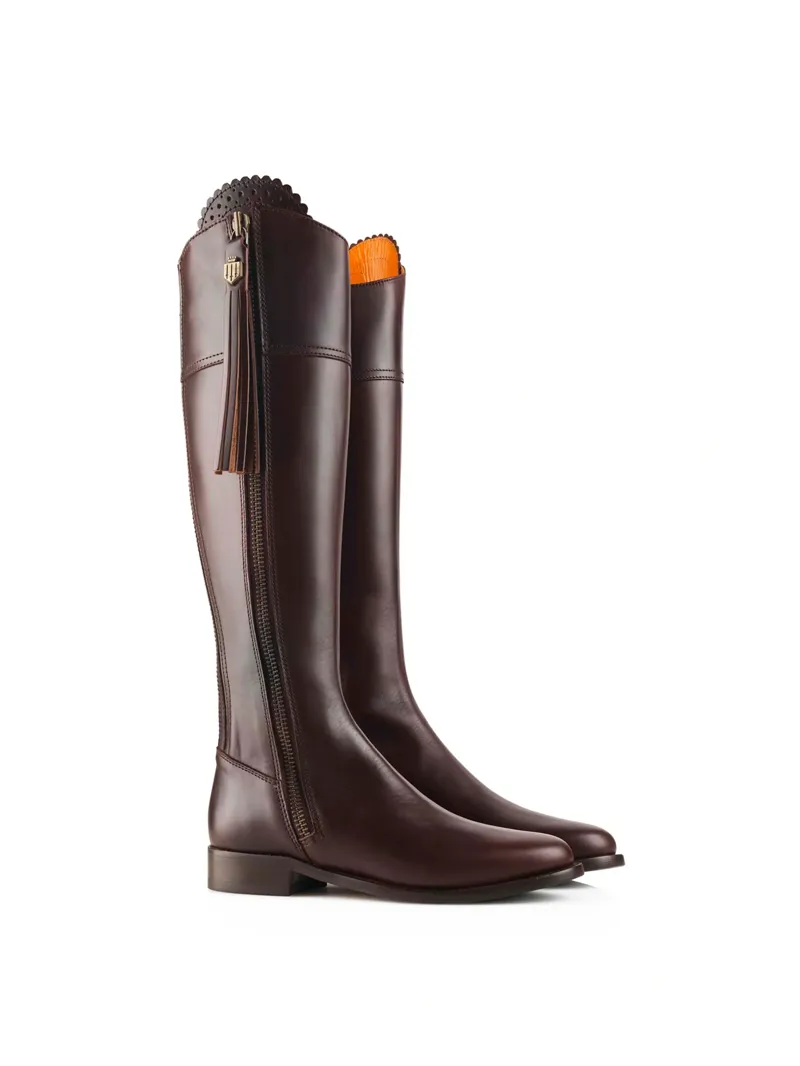 Fairfax and Favor Regina Flat Boot Regular Fit in Mahogany Leather-2